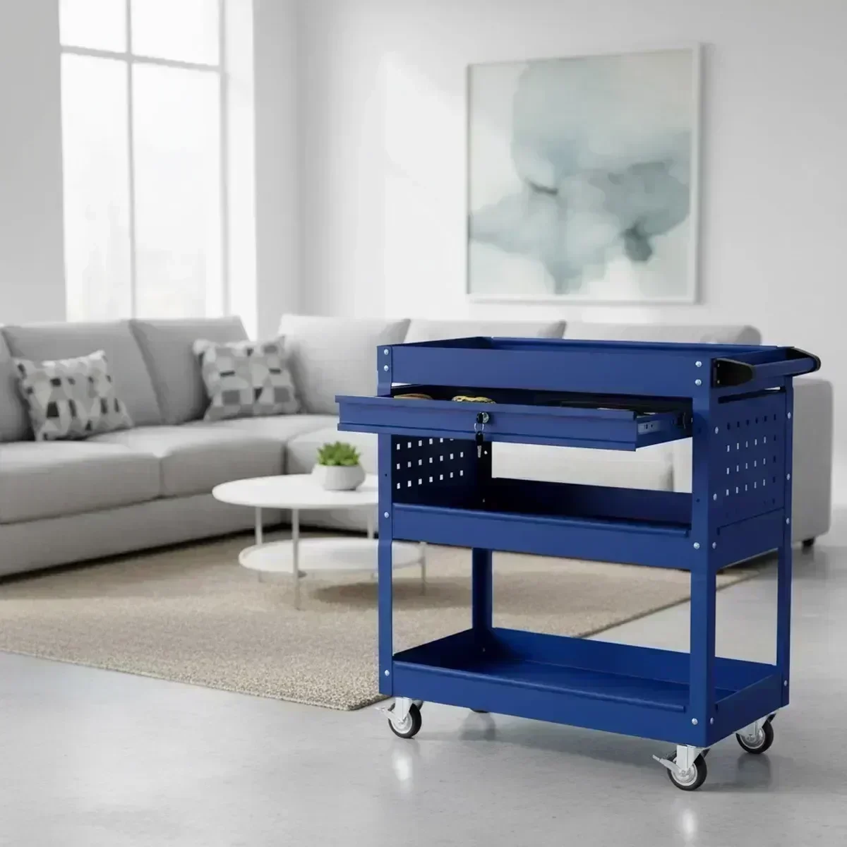 Workshop Tools Shelf - Carrello Portautensili a 3 Ripiani con