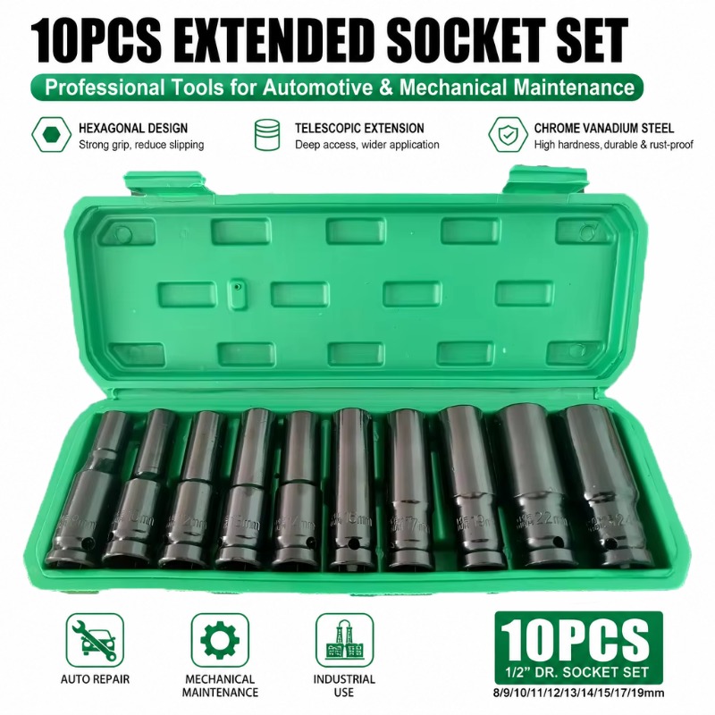 Car Workshop Tools And Equipment - Set di 10 Chiavi a Bussola