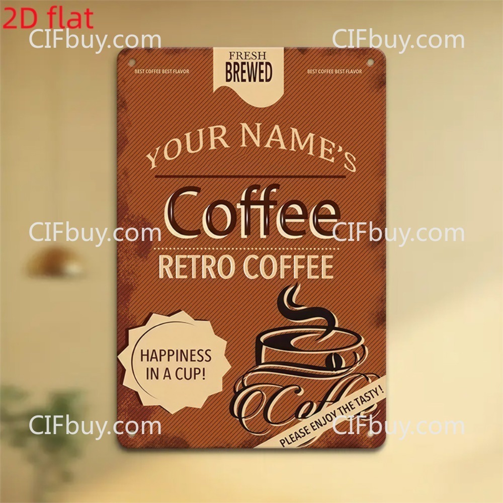 Workshop Tools With Name - Insegna in Metallo Vintage 2D Personalizzata