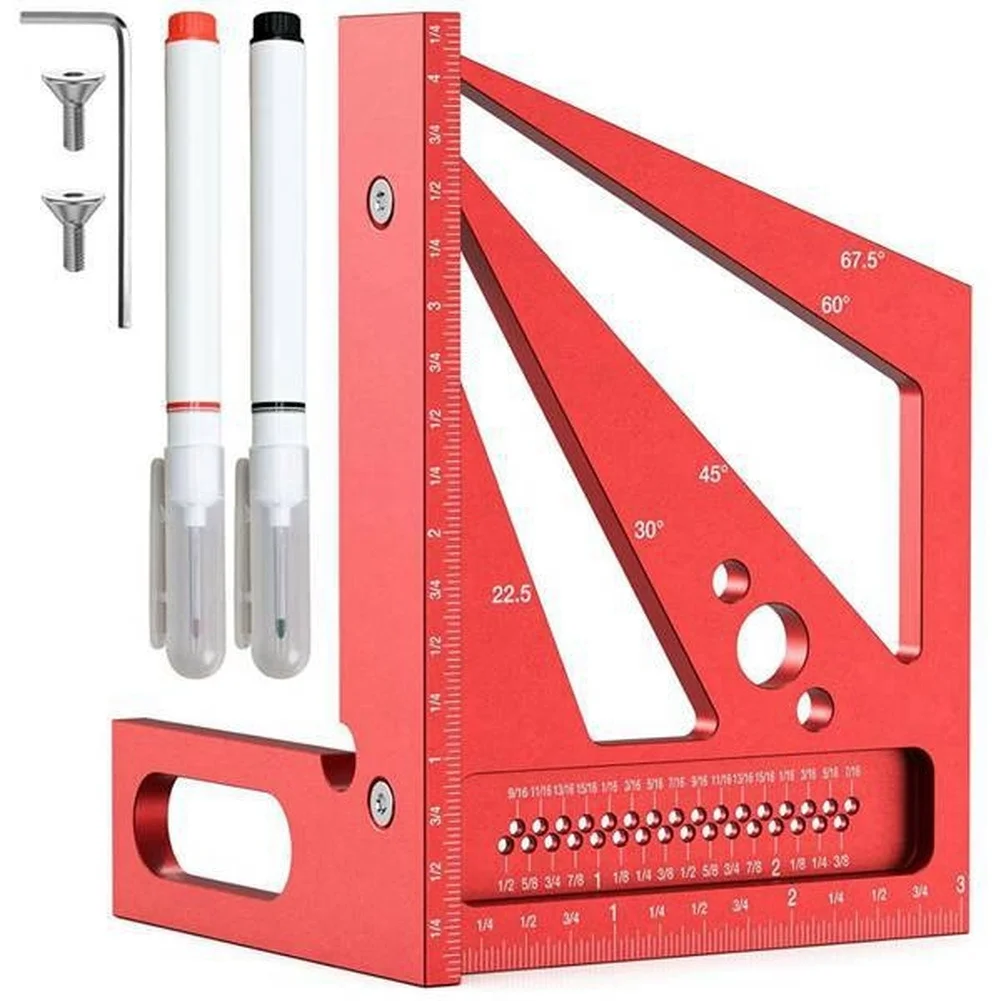Workshop Marking Tools - Goniometro 3D Rosso Multi-Angolo per Marcatura