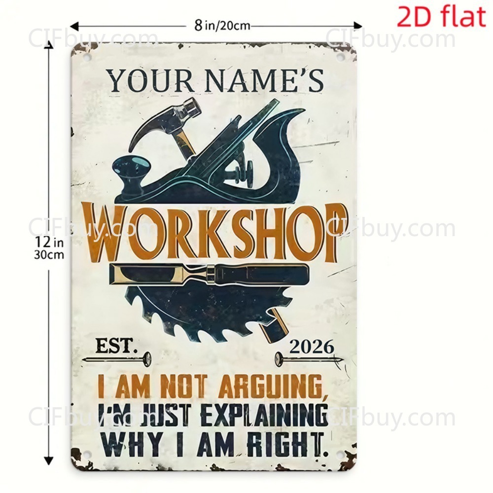 Insegna in Metallo Personalizz - Workshop Tools With Name recensione e prezzo
